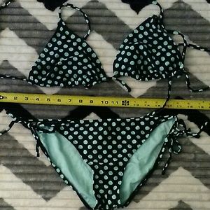 Black and Light Aqua Blue Bikini